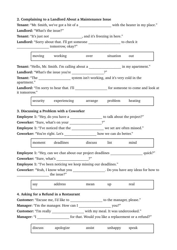 Complaining in English pg 2 Complaining in English pg 2